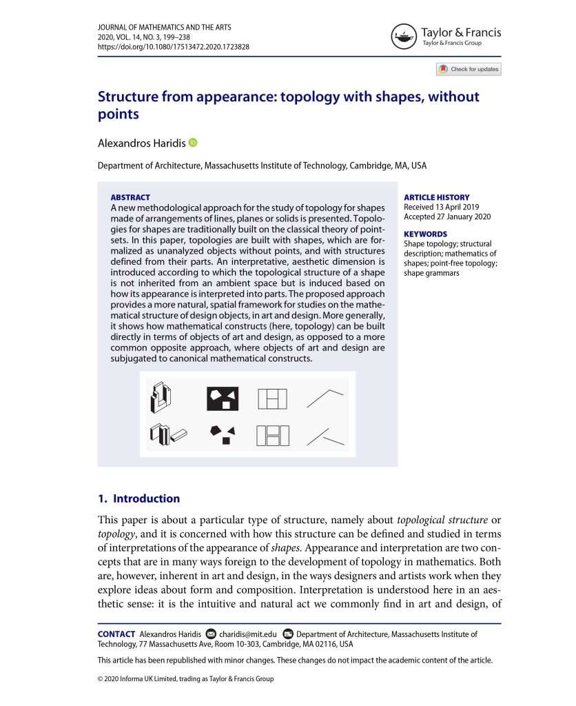 “Structure from appearance: topology with shapes, without points" - featured image