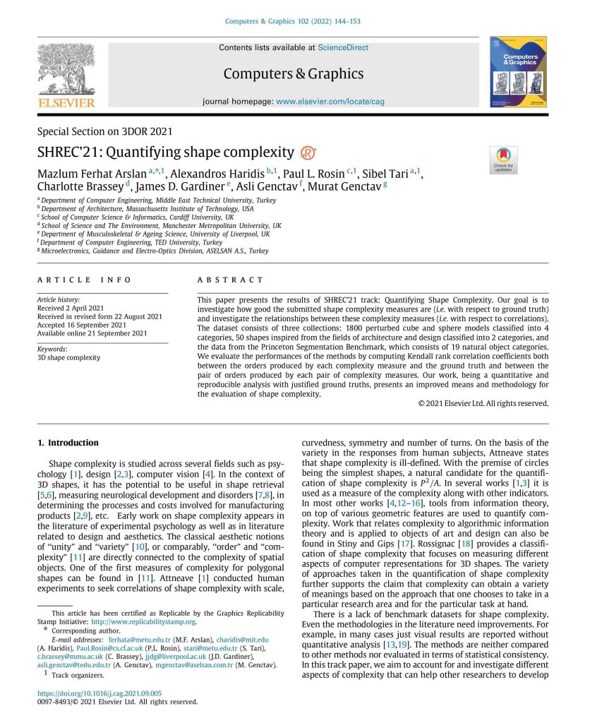 “SHREC’21: Quantifying Shape Complexity” featured image