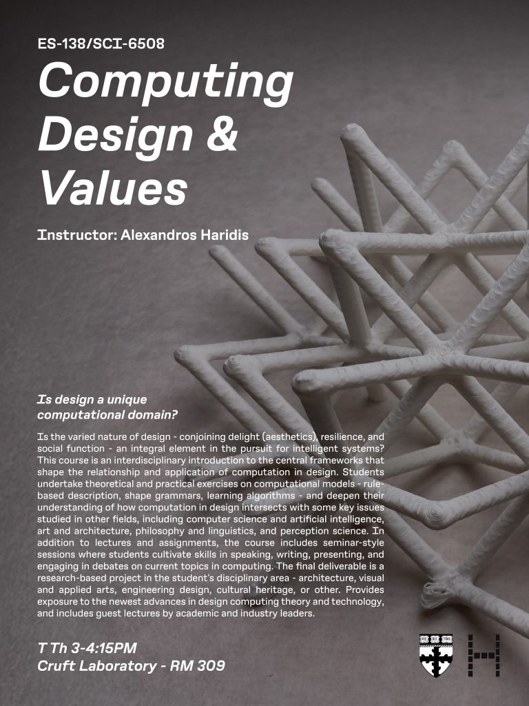 ES138 Computing, Spatial Design, and Human Values course present at Harvard University - Haridis